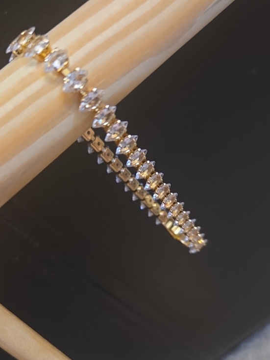 Jewelry - Gold Crystal Tennis Bracelet - Women's Jewelry